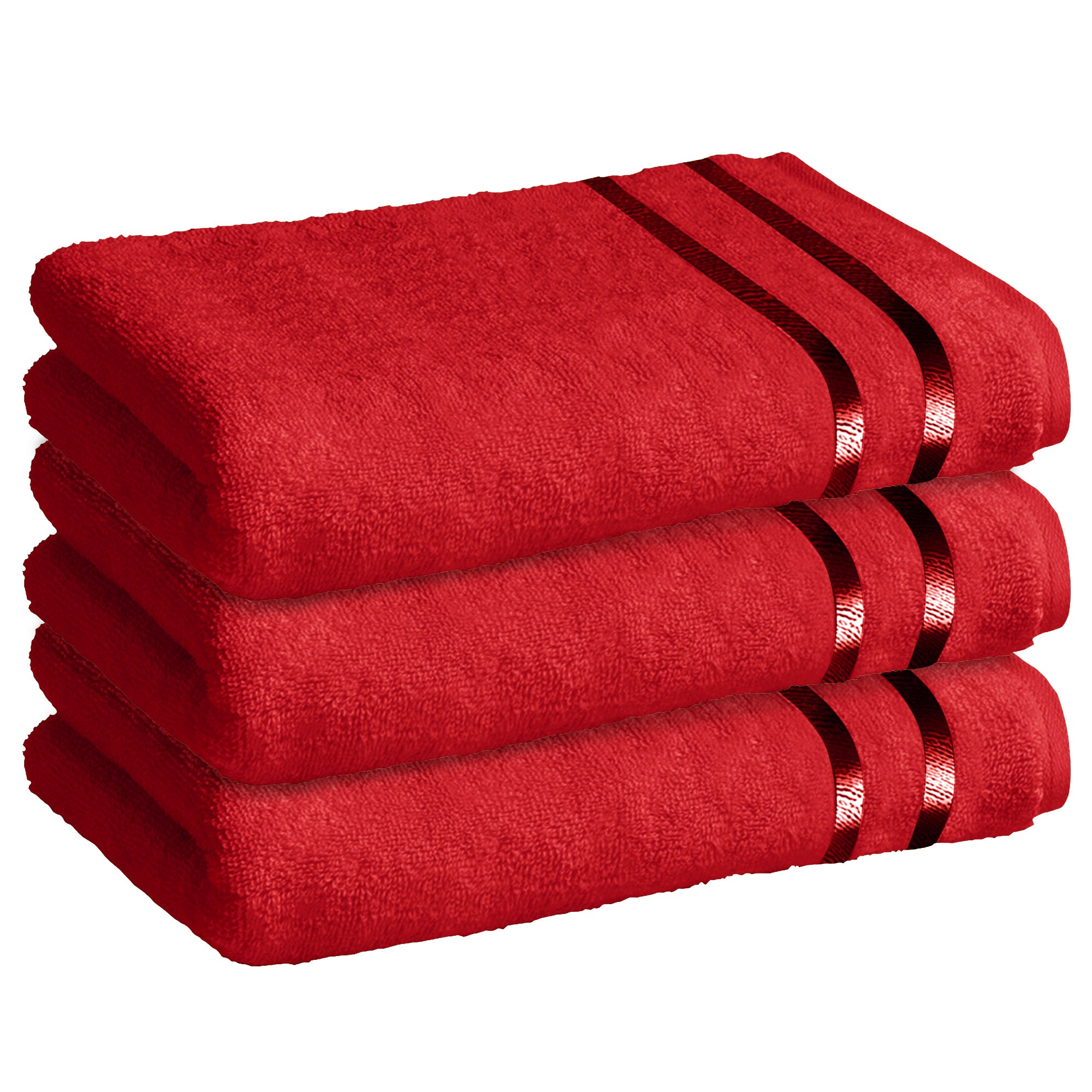 Story@Home 3 Units 100% Cotton Ladies Bath Towels - Wine Red