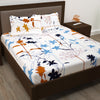 Metro 186 TC Cotton White Double Bedsheet with Pillow Covers