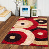 Circle Pattern Maroon Carpet for Living Room & Bedroom
