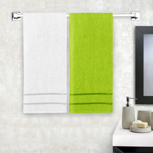 Story@Home 2 Units 100% Cotton Ladies Bath Towels - White and Green