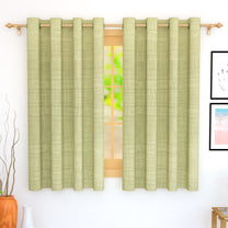 2 Pcs Green Bloom Jacquard Room Darkening Door/Window Curtains