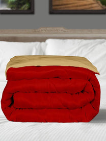 200 GSM Red & Beige Microfibre Reversible Single Comforter
