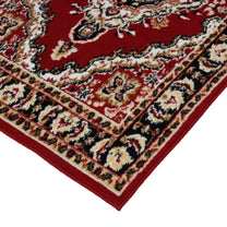 Red Motif Rustico Rug/Carpet with Anti Skid Backing
