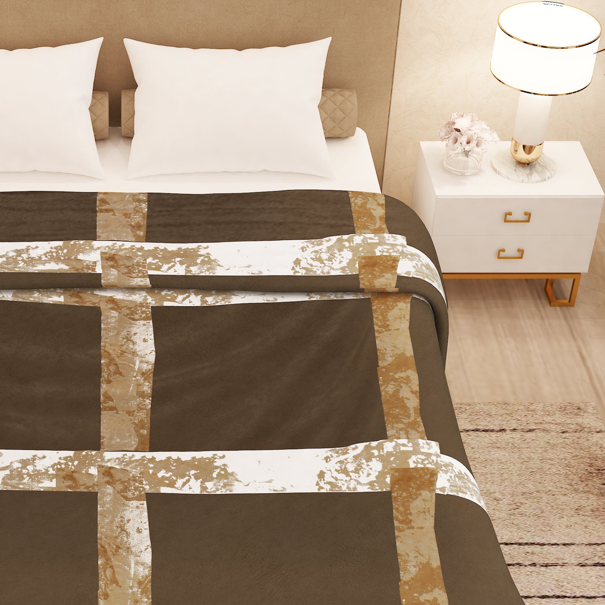 BLANKET BLAZE DOUBLE Brown Double Size Blaze Blanket