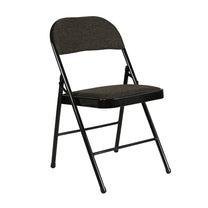 Folding Padded Dark Brown Metal Chair