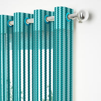 2 Pcs Blue Sheer Net Polyester Window/Door Curtains