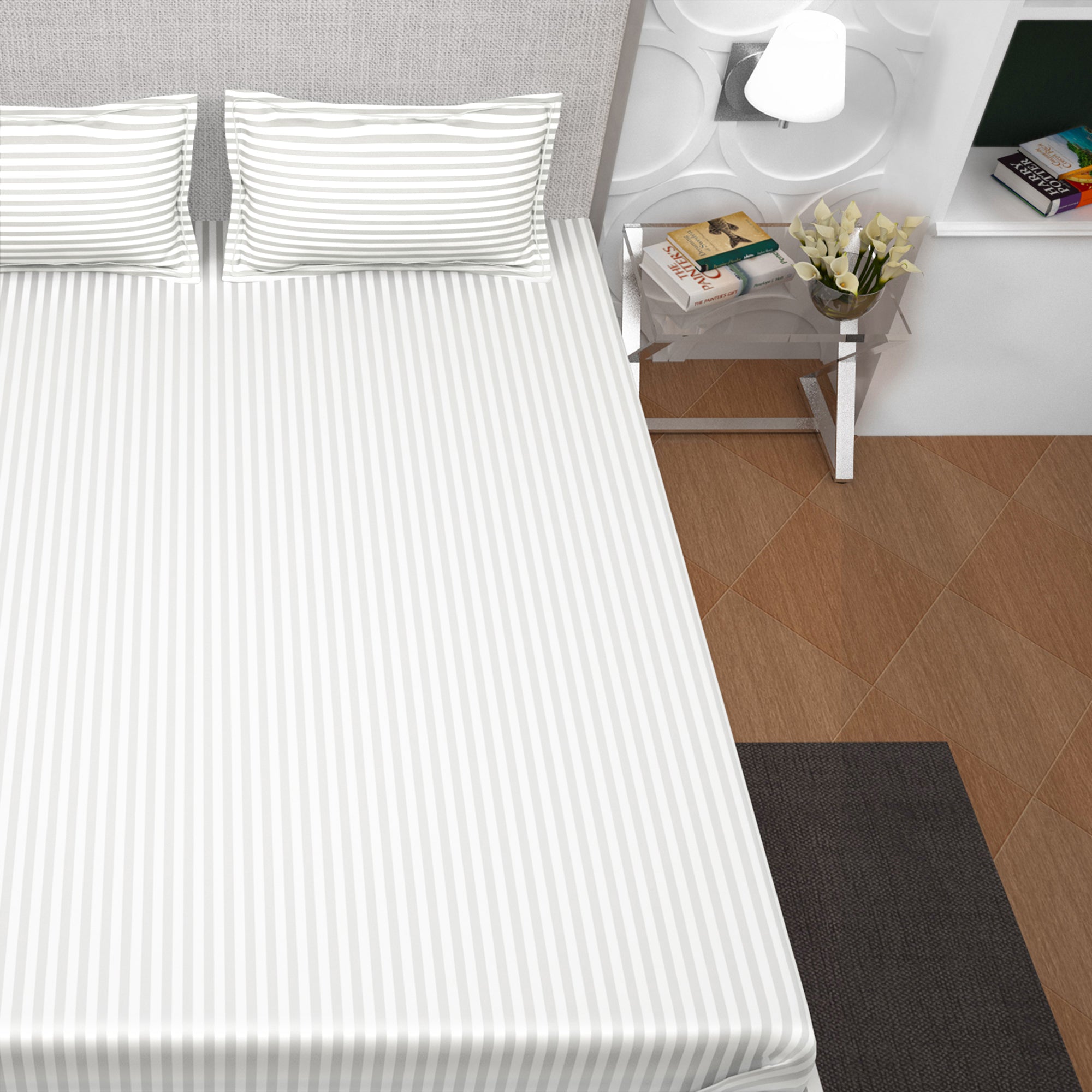 PAVO Tranquil Luxurious Premium Hotel Quality  (Pearl White) King size Bedsheet