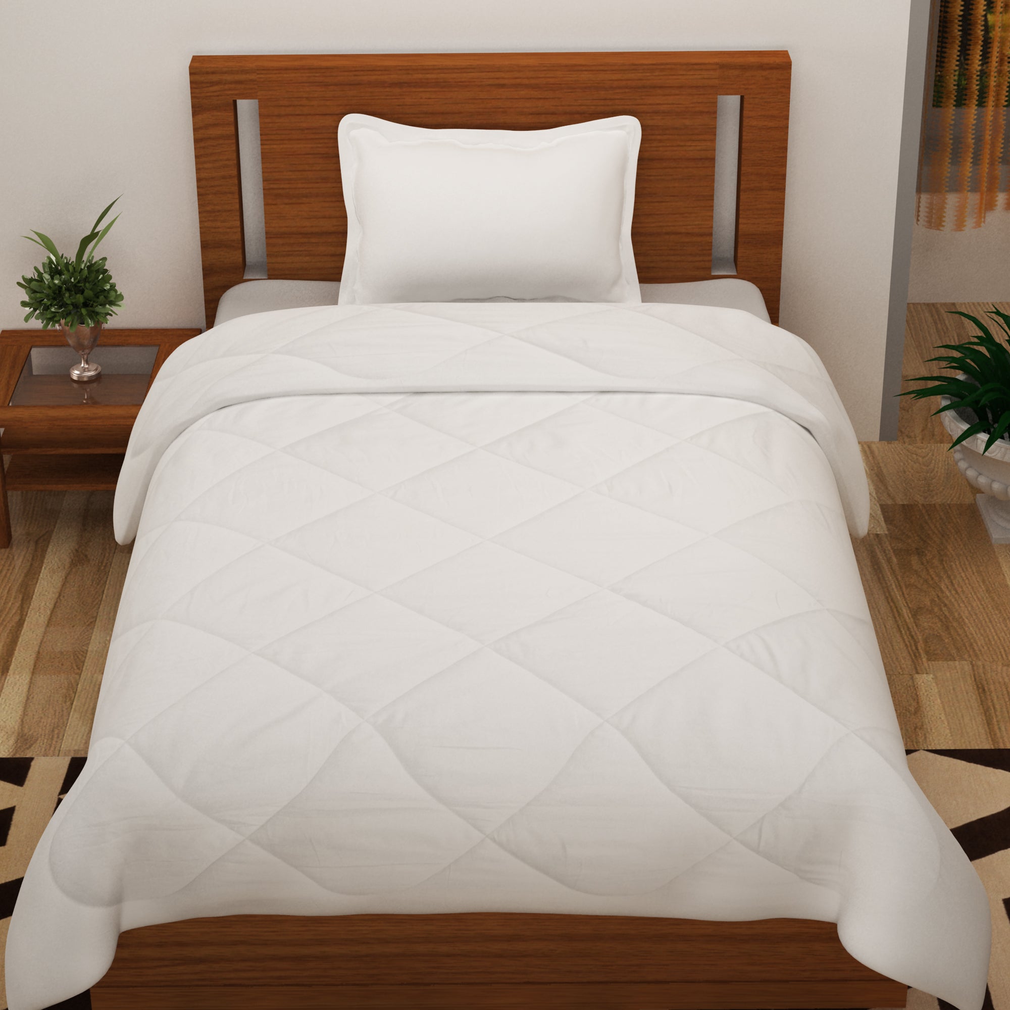 Classic Microfibre Single Comforter - White