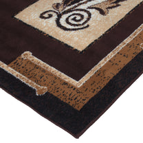 Brown Abstract Rustico Rug/Carpet with Anti Skid Backing