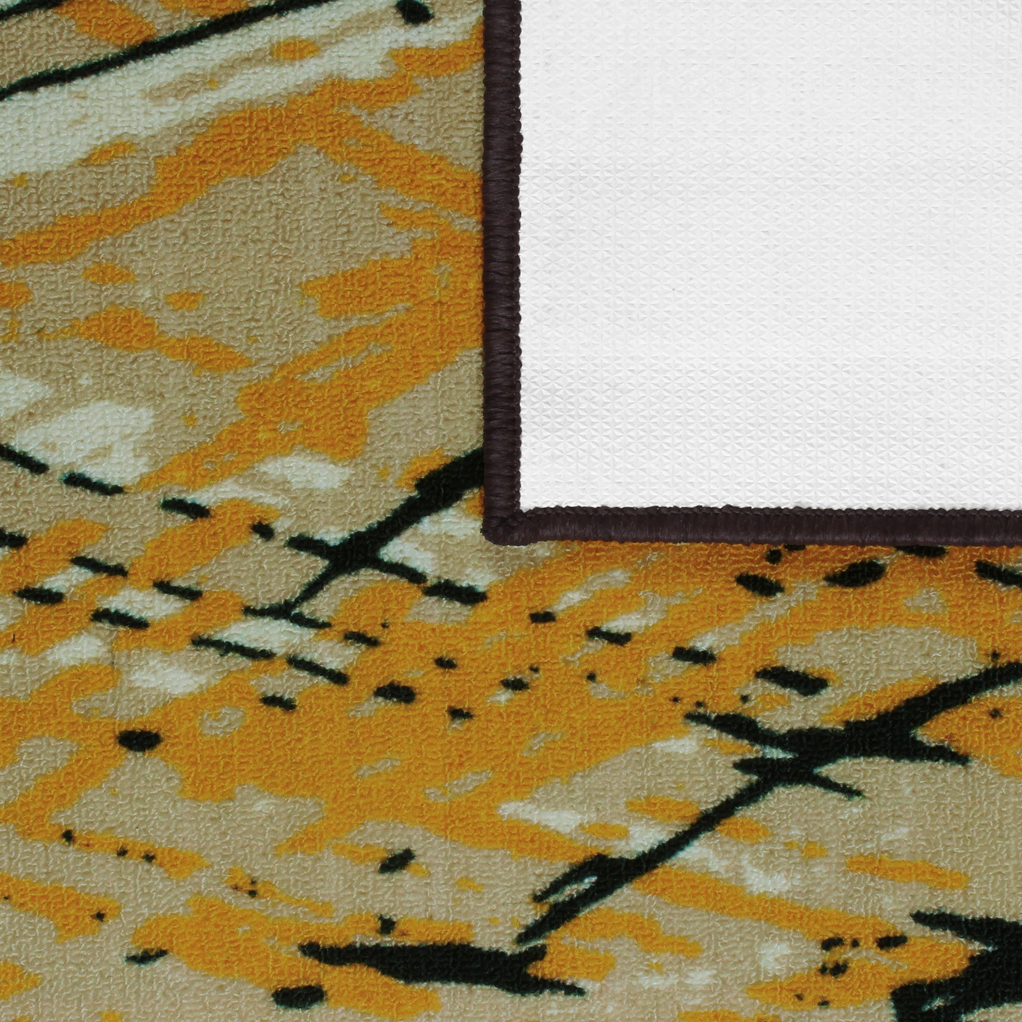 Ethnic Grunge Pattern White & Yellow Rustico Rug/Carpet