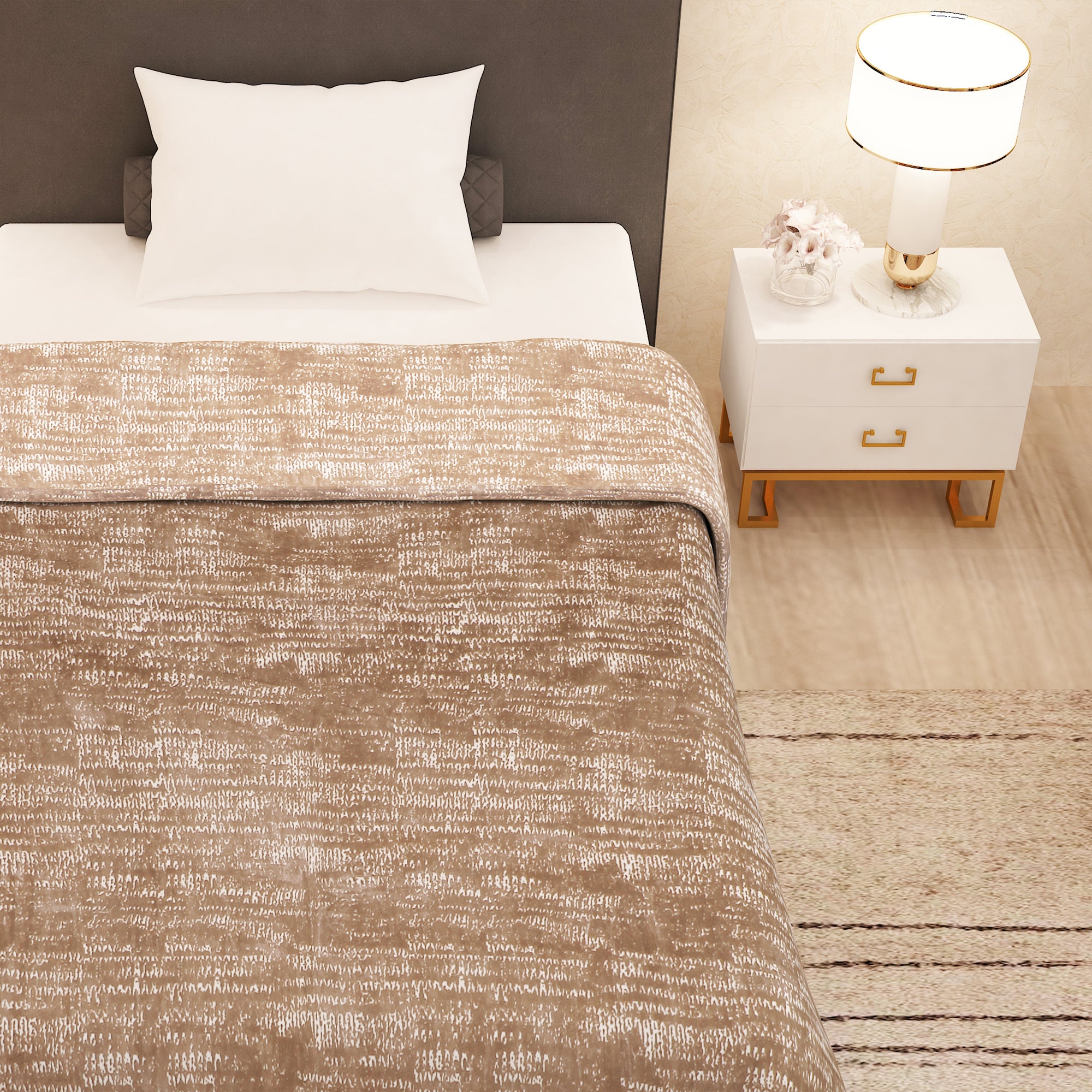 Luxe Blanket 500 GSM Brown Single Size