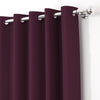 2 Pcs Purple Blackout Faux Silk Room Darkening Window/Door/Long Door Curtains