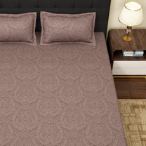 MOLLIS HOMES SUPER KING SIZE BEDSHEET - Ogee Pattern, Dove