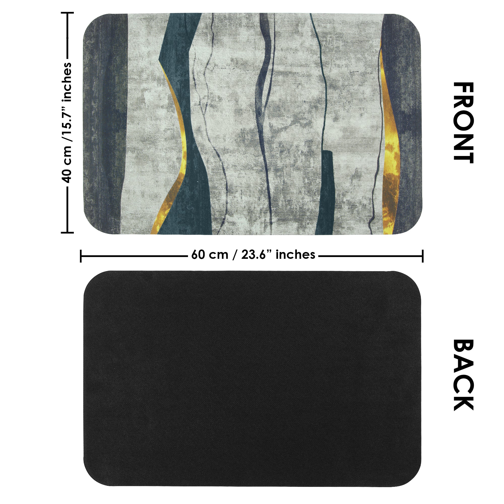 2 Units Nappa Leather Grey Abstract Encore Bath Mats
