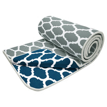 Super Soft Blue and Grey Abstract Reversible Single Size Dohar - Pack of 2