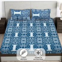 Arena 186 TC Navy Double Size Bedsheet With 2 Pillow Cover