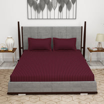 300 TC Maroon 1 King Size Bedsheet With 2 Pillow Cover