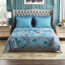 Studio Luxurious 144 TC 100% Cotton Sky Blue Double Bedsheet