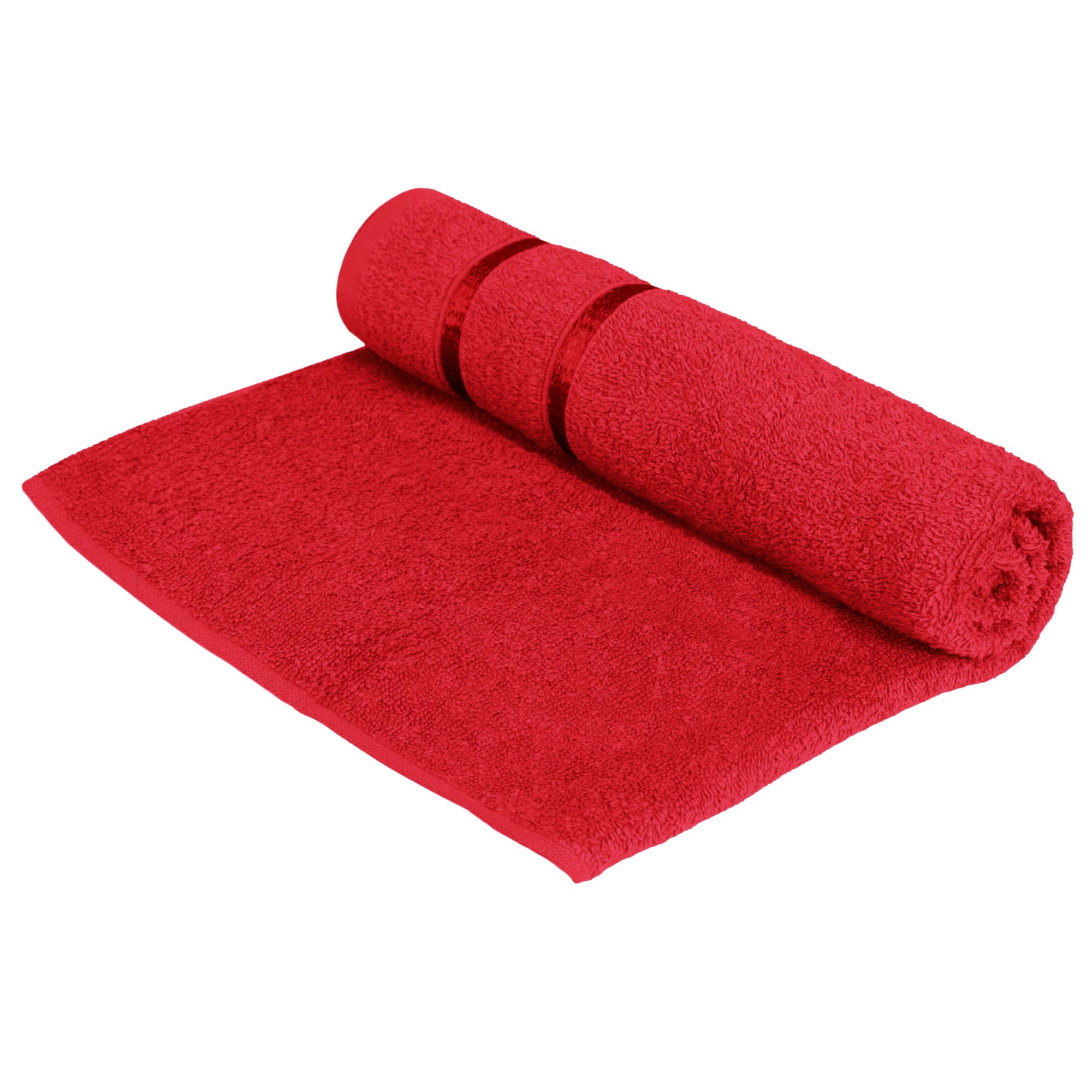 Story@Home 2 Units 100% Cotton Ladies Bath Towels - White and Wine Red