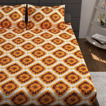 Ventura 144 TC 100% Cotton Orange Double Bedsheet