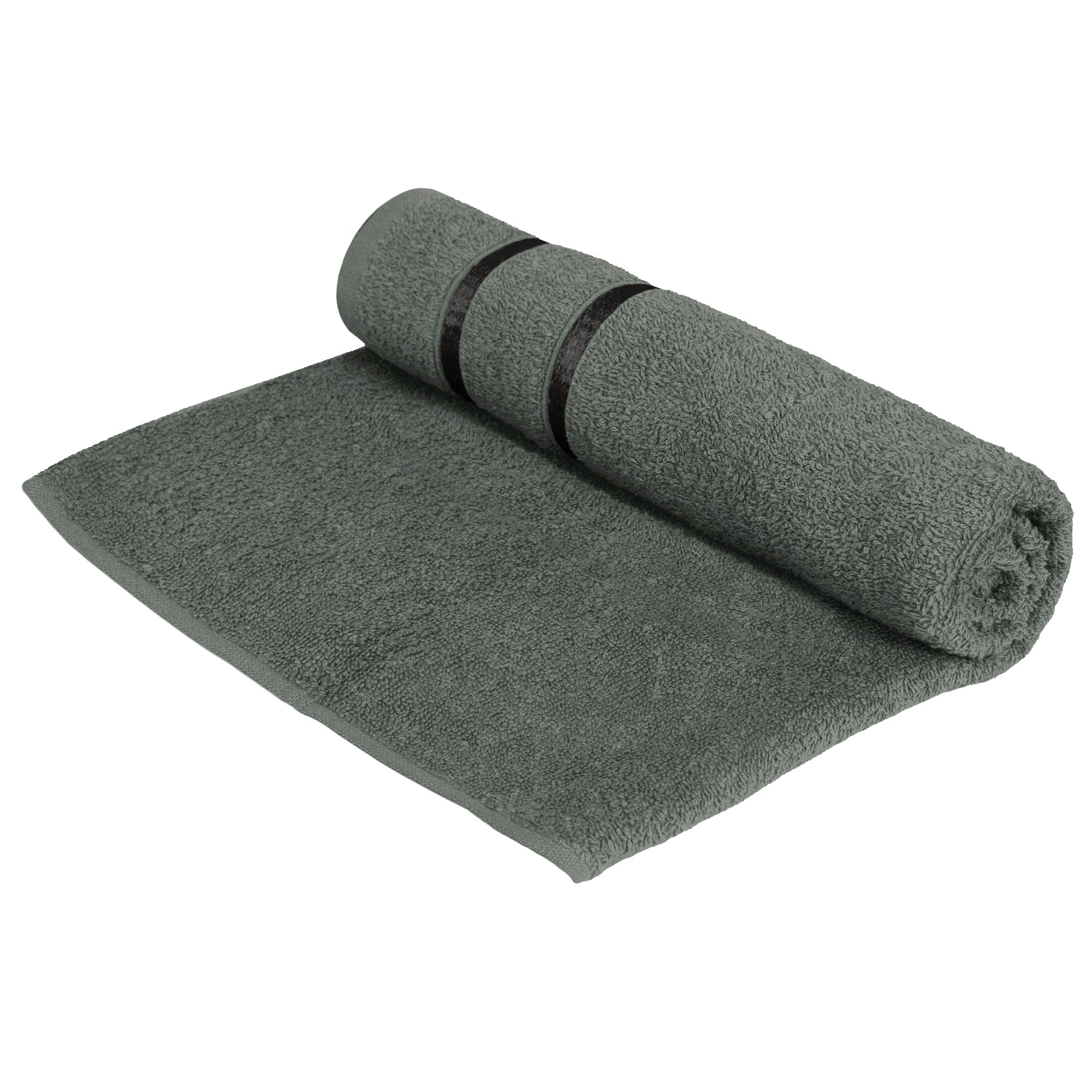Story@Home 2 Units 100% Cotton Ladies Bath Towels - Green and Charcoal Grey
