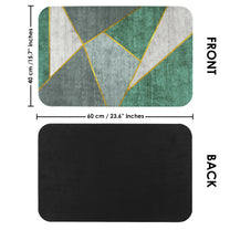 2 Units Nappa Leather Green Geometric Encore Doormat