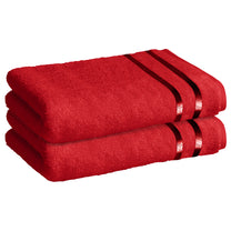 Story@Home 2 Units 100% Cotton Ladies Bath Towel - Wine red
