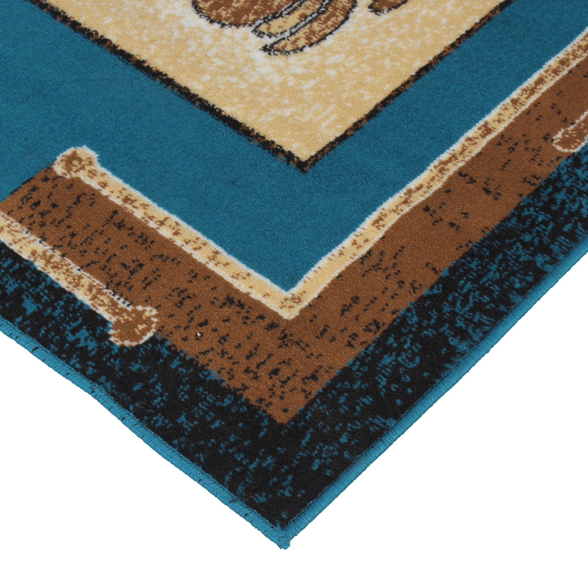 Blue Abstract Rustico Rug/Carpet with Anti Skid Backing
