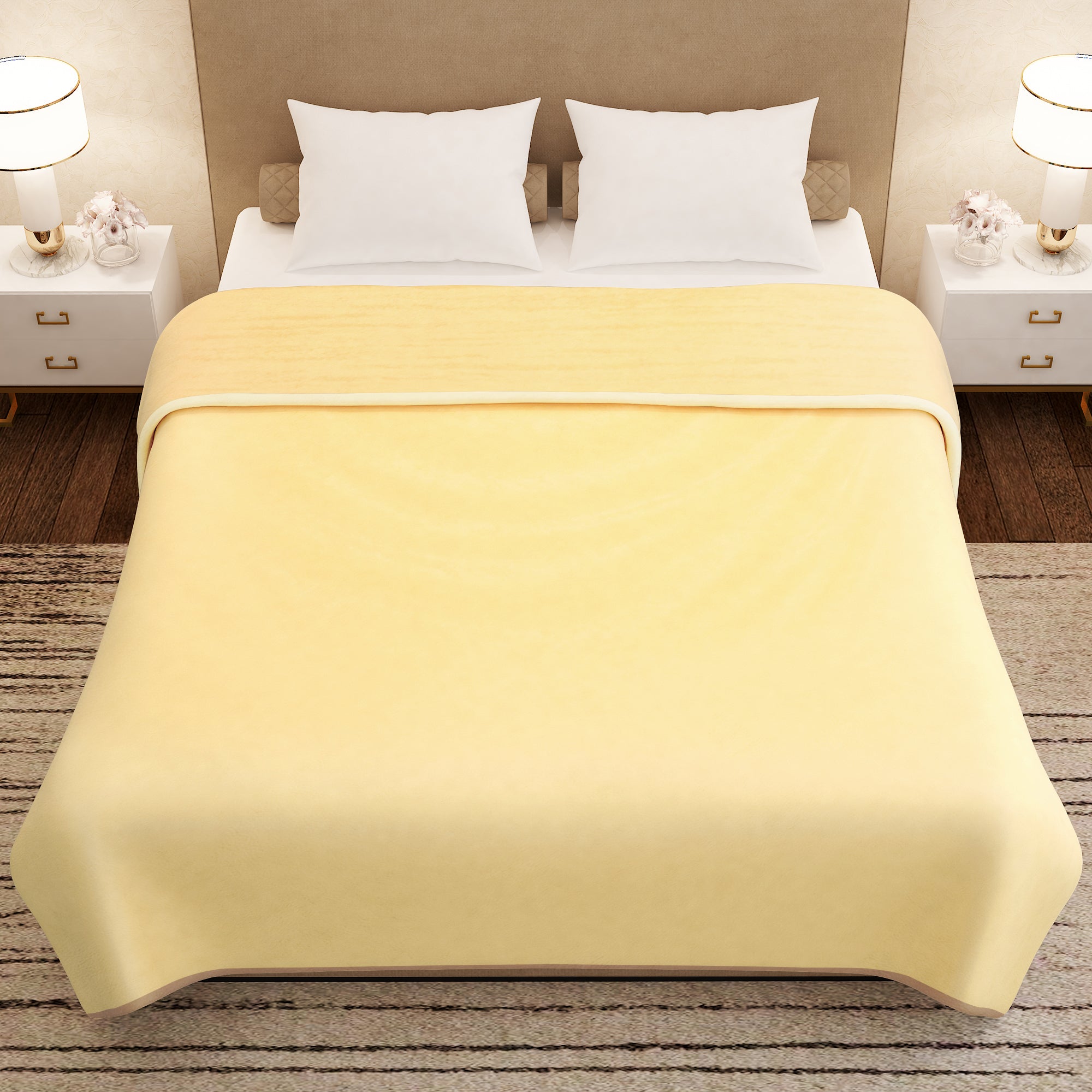Premium Yellow Double Flannel Blanket