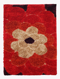 Floral Pattern Red Carpet for Living Room & Bedroom