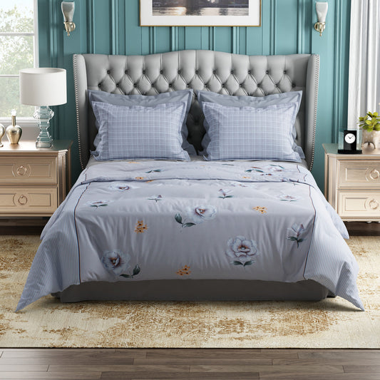 Studio Luxurious 144 TC 100% Cotton Grey Double Bedsheet