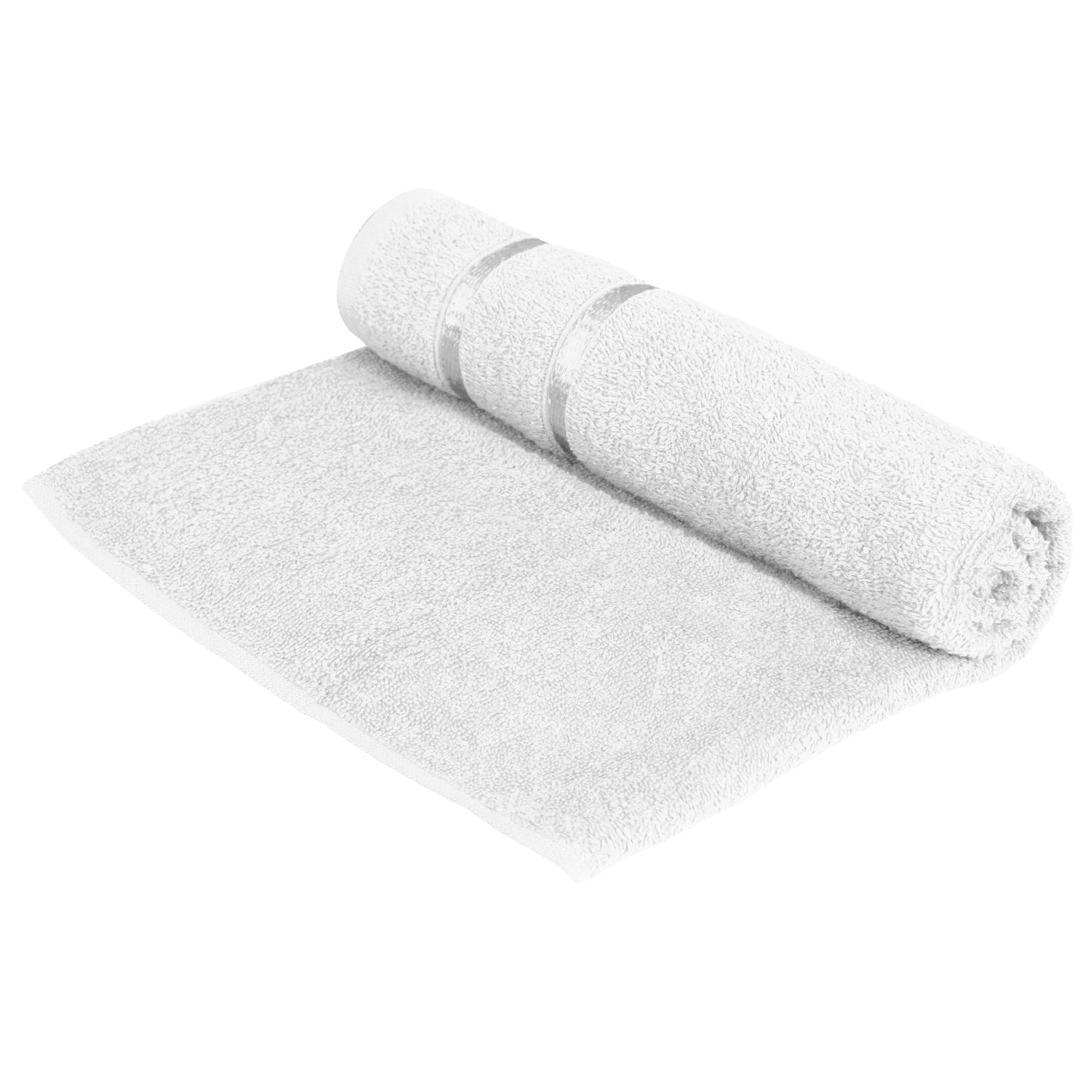 Story@Home 2 Units 100% Cotton Ladies Bath Towels - White and Charcoal Grey