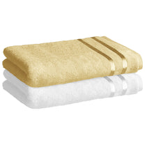 Story@Home 2 Units 100% Cotton Ladies Bath Towels - White and Beige