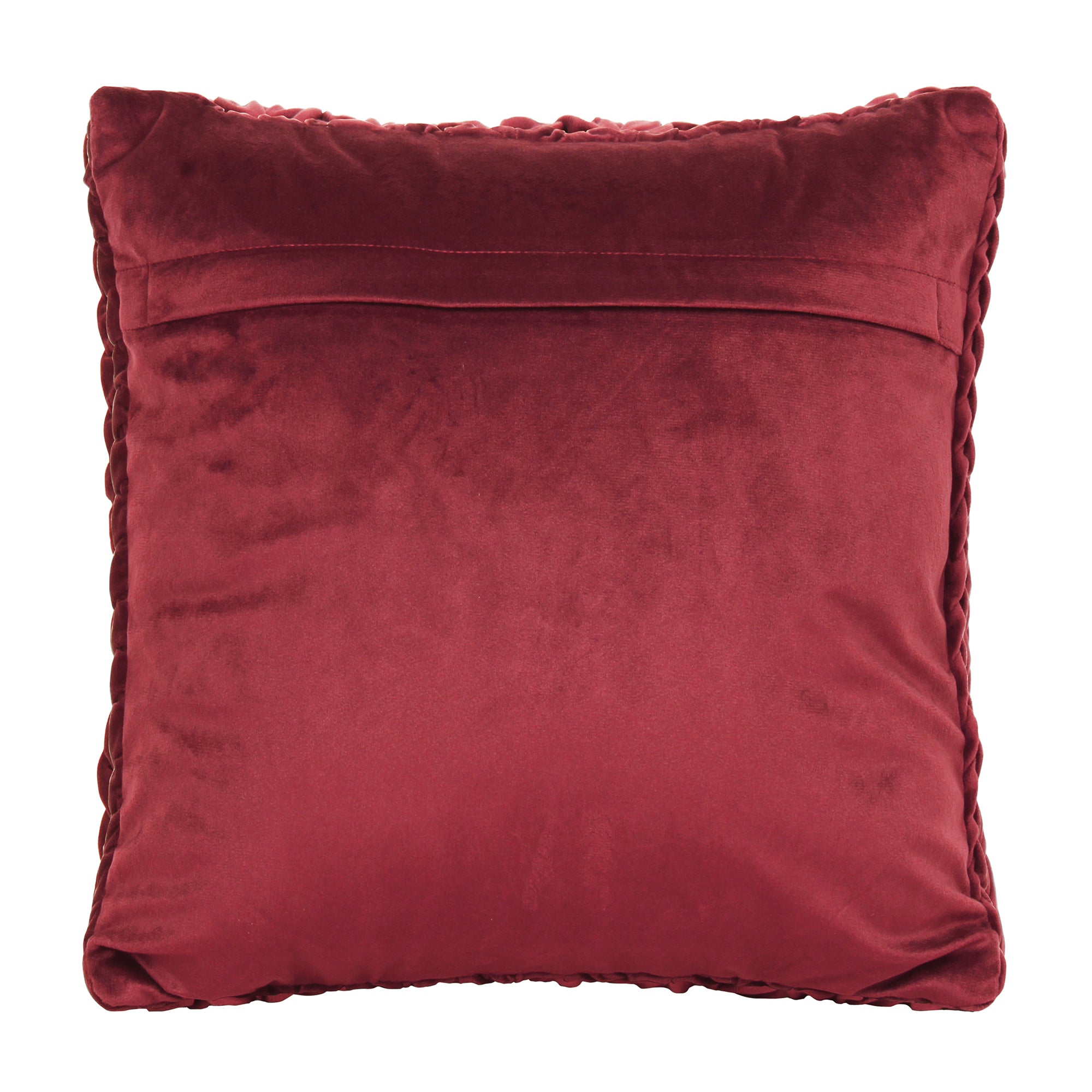 Maroon Smocked Velvet Polyster SPLENDORA CUSHION COVER