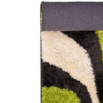 Stripes Pattern Black & Green Carpet for Living Room