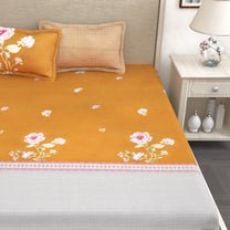 Forever 240 TC Yellow King Size Bedsheet