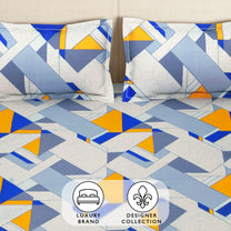 Arena 186 TC Yellow Double Size Bedsheet With 2 Pillow Cover