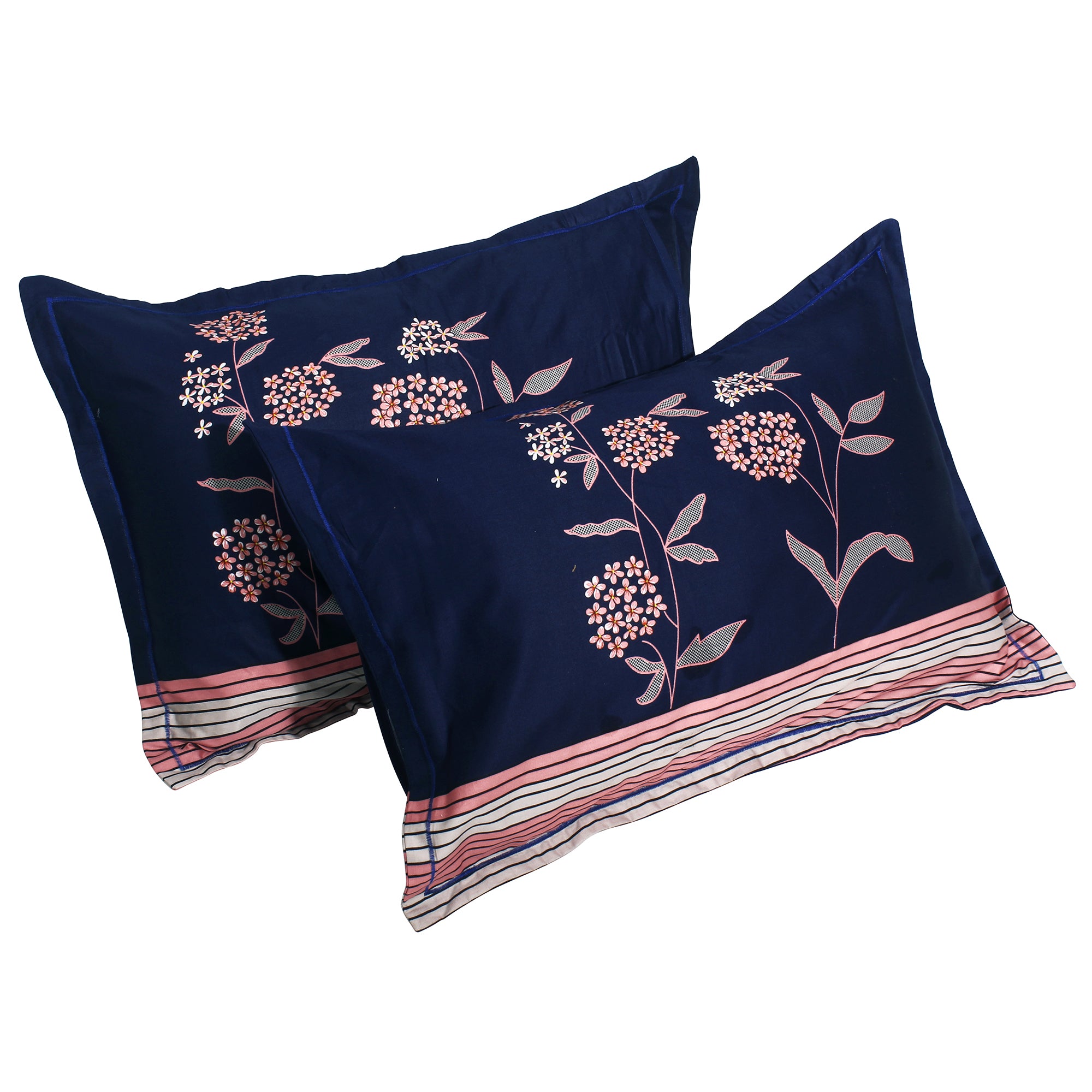 Artini Collection Floral Pattern King Size Bedsheet - Blue