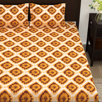 Magic 152 TC Light Orange Cotton Double Bedsheet
