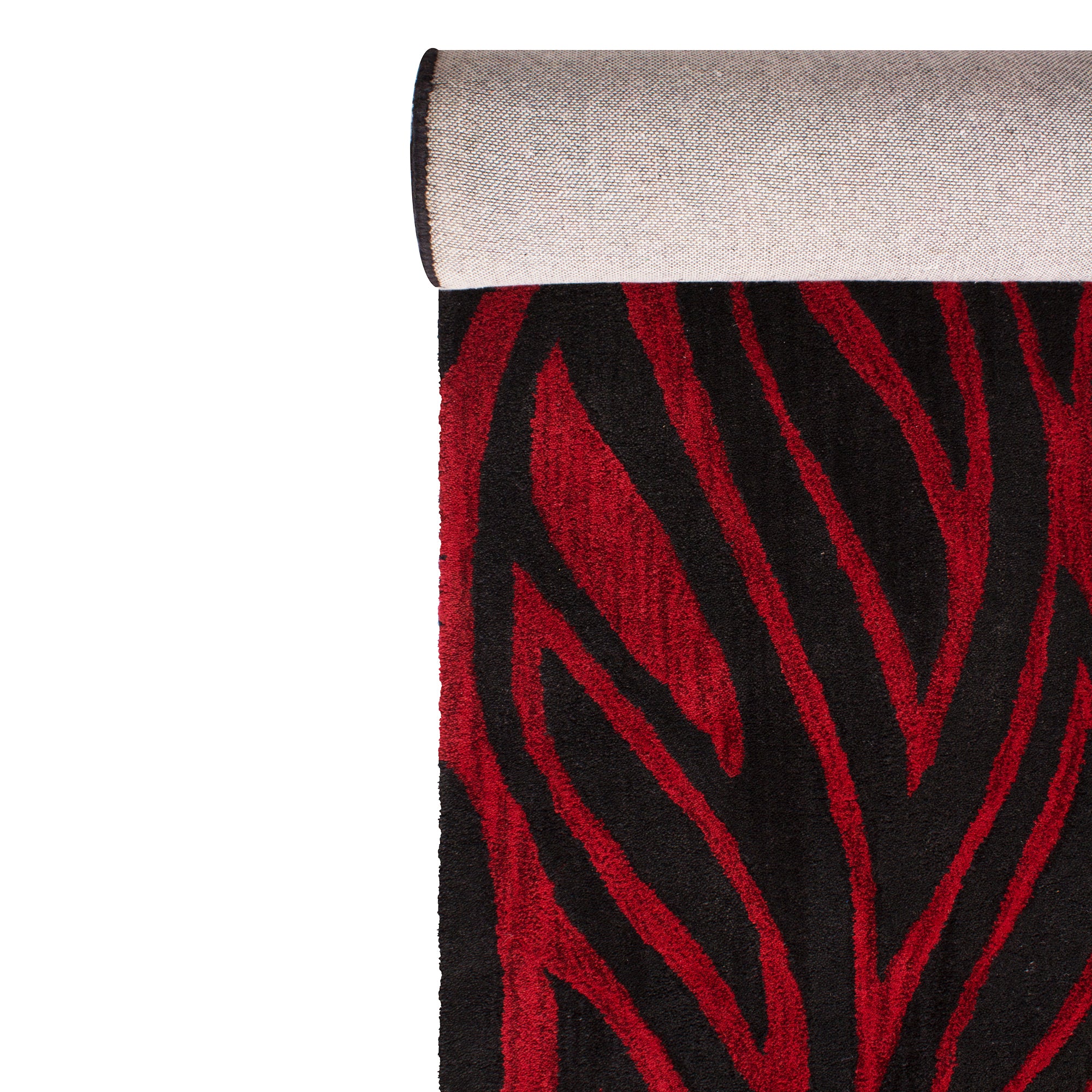 Red Woolen Handmade Bhadohi Carpet