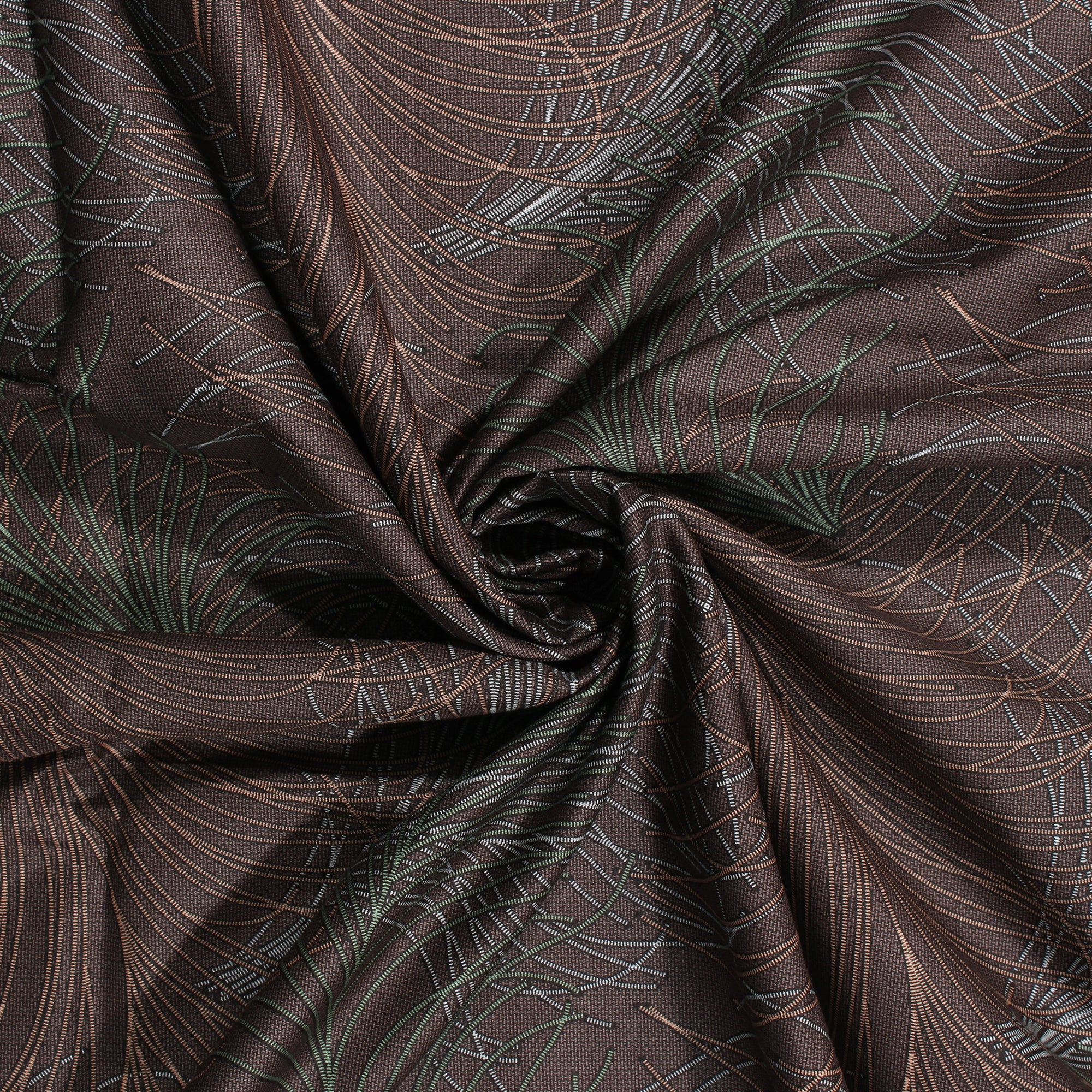 MOLLIS HOMES SUPER KING SIZE BEDSHEET - Seamless Feather Pattern, Walnut
