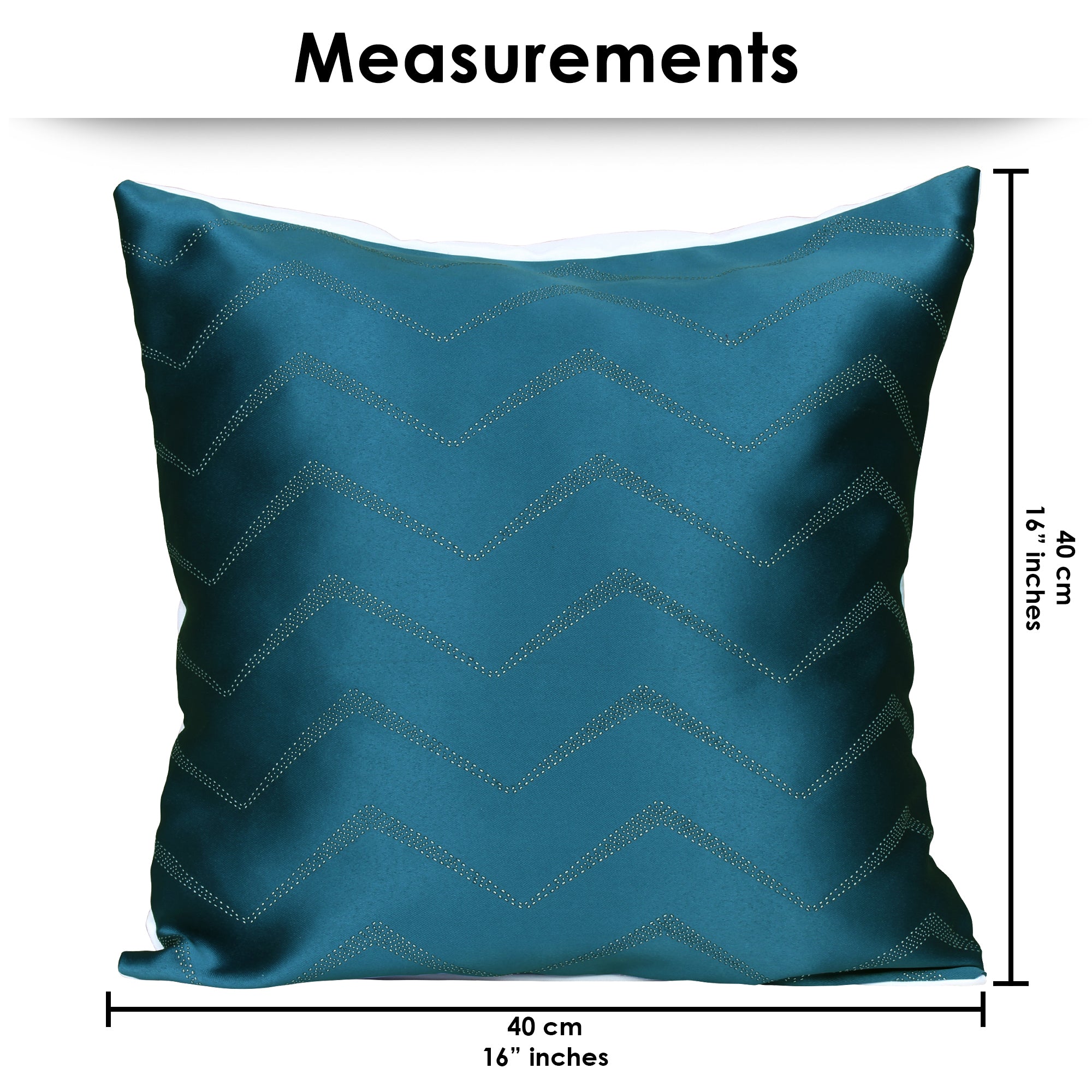 Story@Home Cyan Blue Chevron Polyester 6 pcs of Alegra Cushion Covers