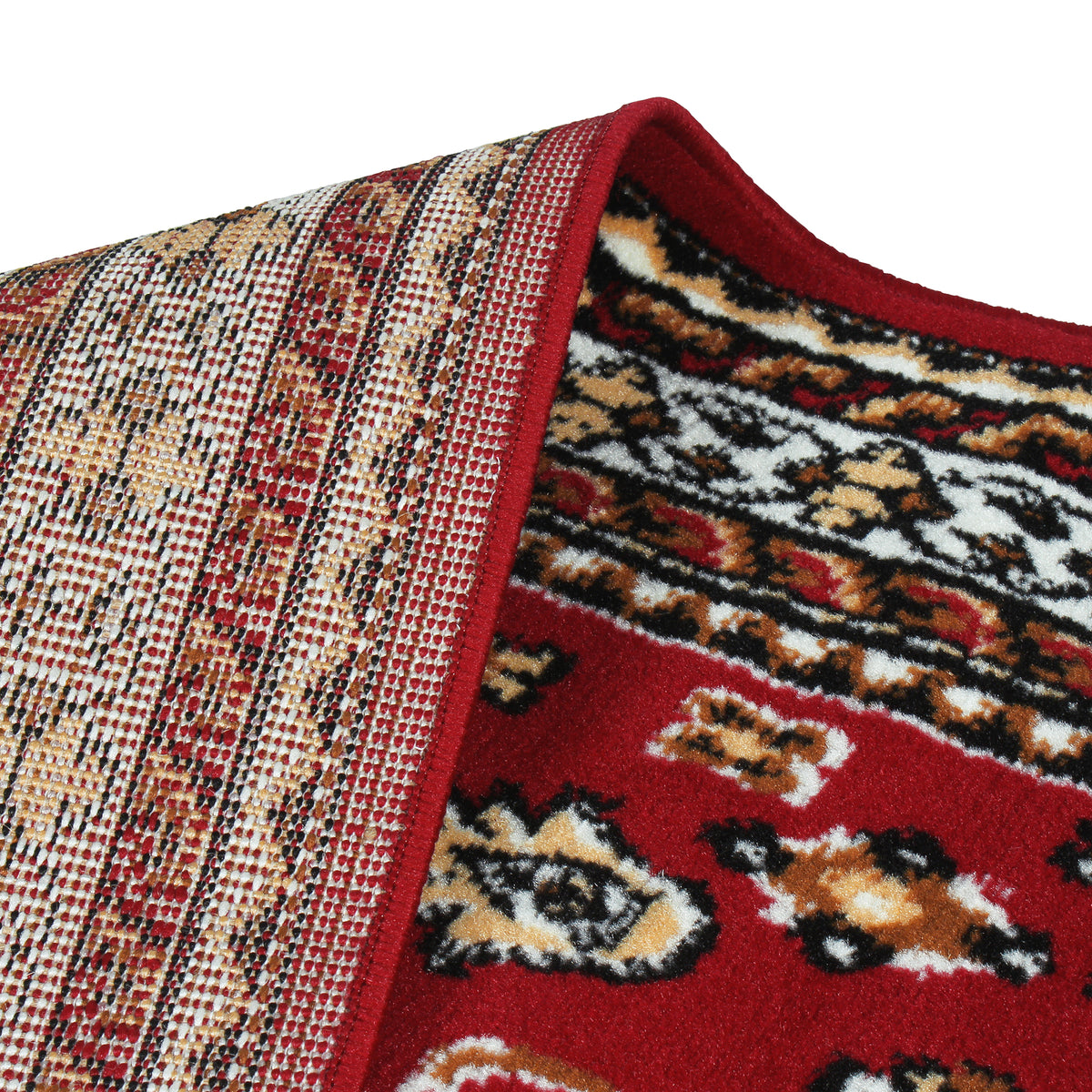 Red Ethnic Rustico Rug/Carpet with Anti Skid Backing – StoryAtHome.com