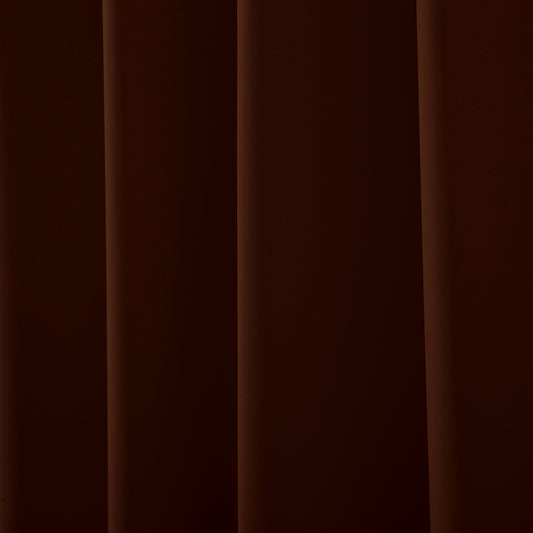 2 Pcs Brown-Gold Blackout Gold Faux Silk Room Darkening Door Curtains, 7 Ft