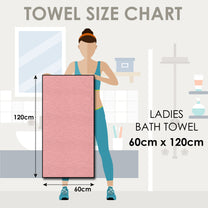 Story@Home 2 Units 100% Cotton Ladies Bath Towels - Green and Beige