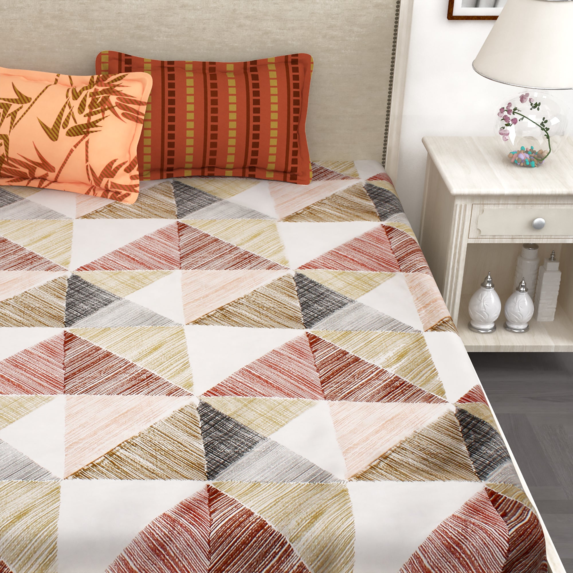 Forever 210 TC Peach Kingsize Bedsheet