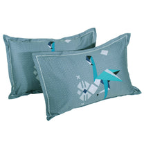 Artini Collection Geometric Pattern King Size Bedsheet - Blue