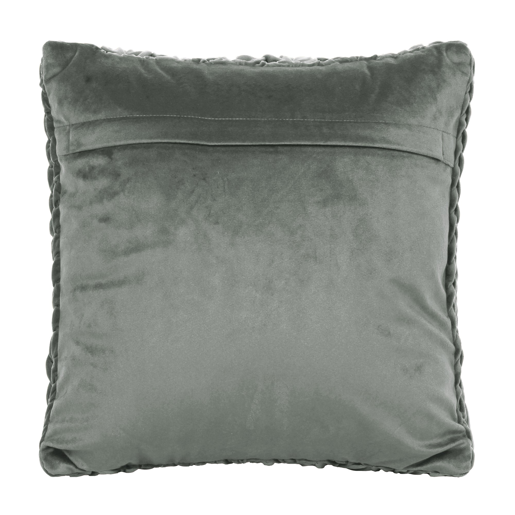 Grey Smocked Velvet Polyster SPLENDORA CUSHION COVER