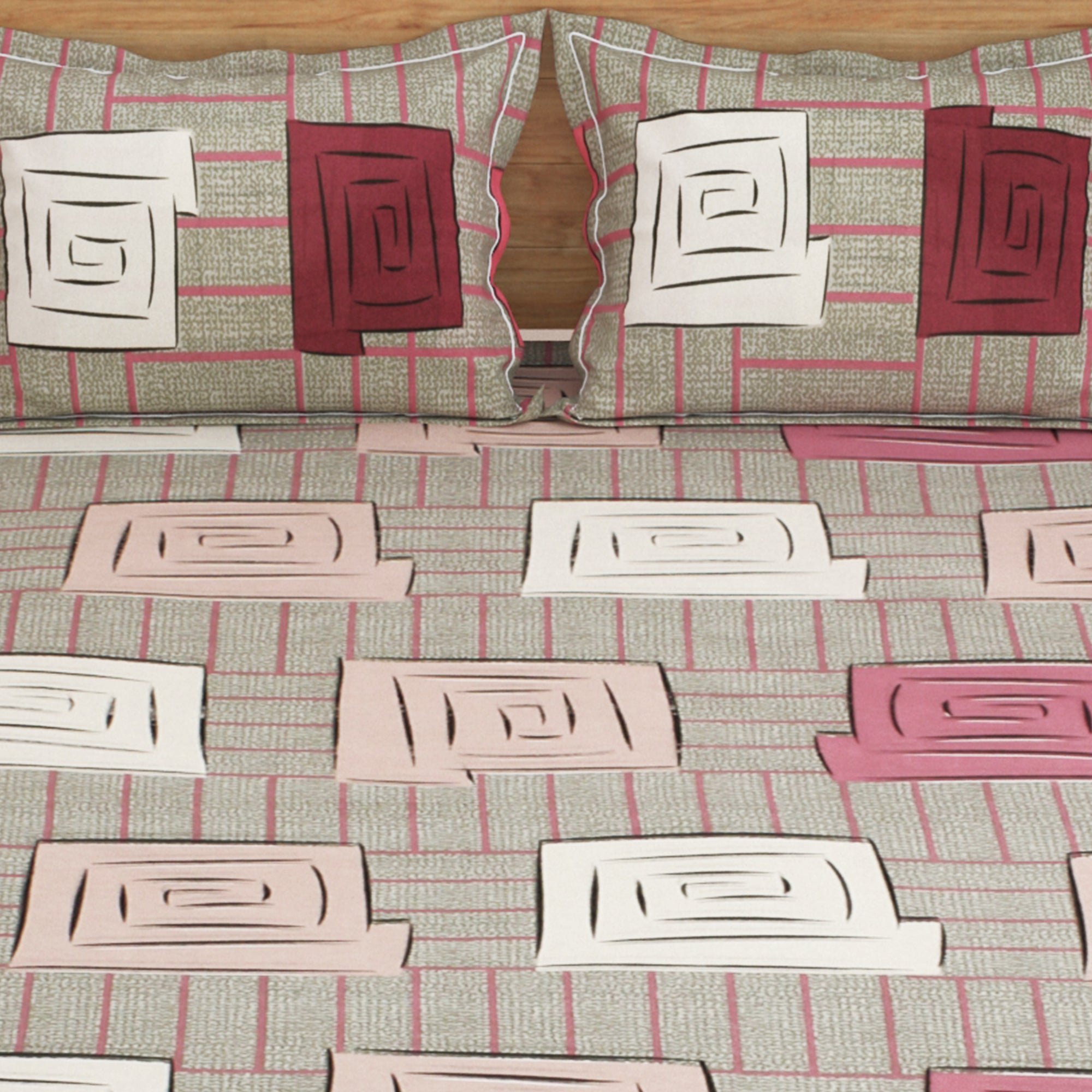 Majestic 152 TC Beige Cotton Double Bedsheet