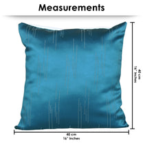 Story@Home Cyan Blue Dotted Lines Polyester 6 pcs of Alegra Cushion Covers